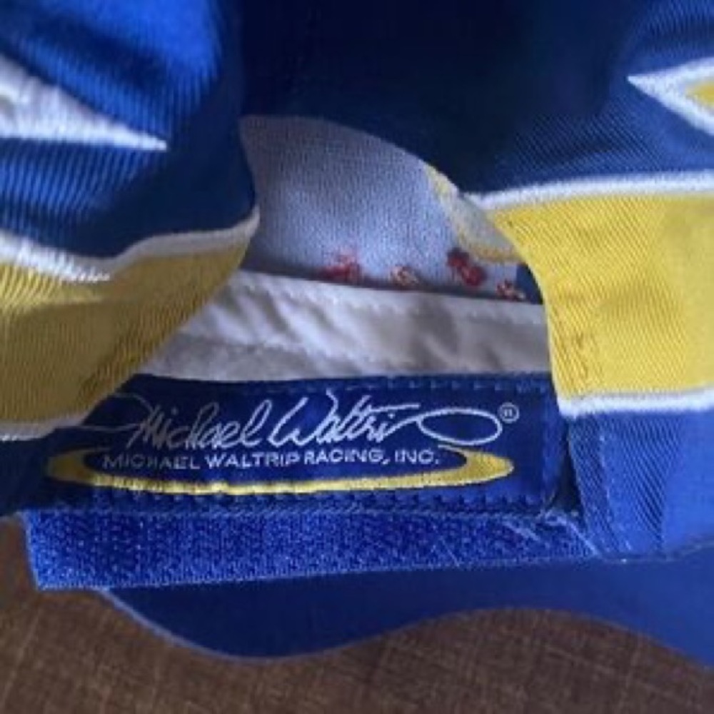 Racing Blue & Yellow Men's Motorsport Cap - Picture 3 of 5